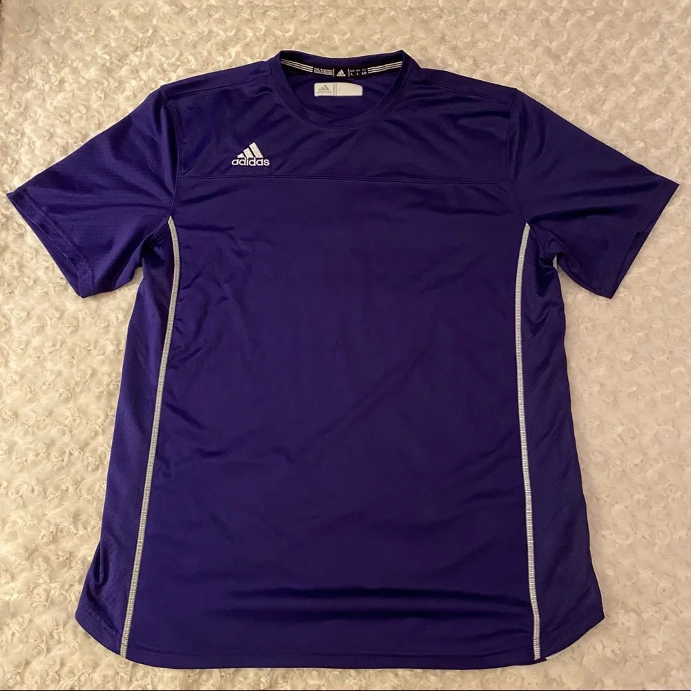 NWOT ADIDAS BRAND Mens Purple ClimaCool Utility Activewear Short Sleeve T Shirt - Picture 1 of 5